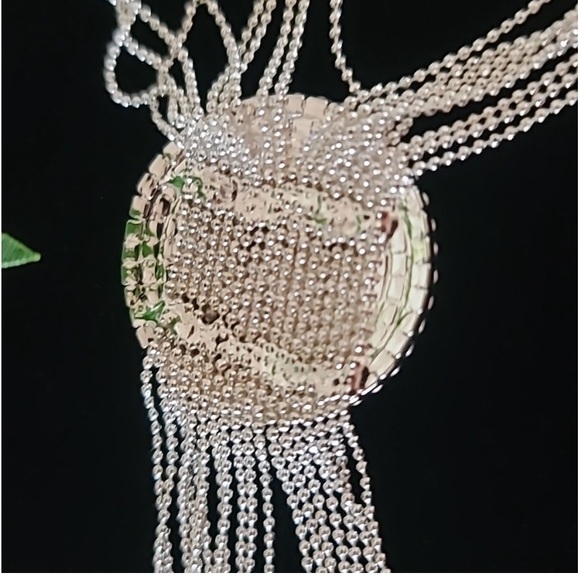 Natasha silver rhinestones long adiustable necklace 18 strands - Picture 12 of 16